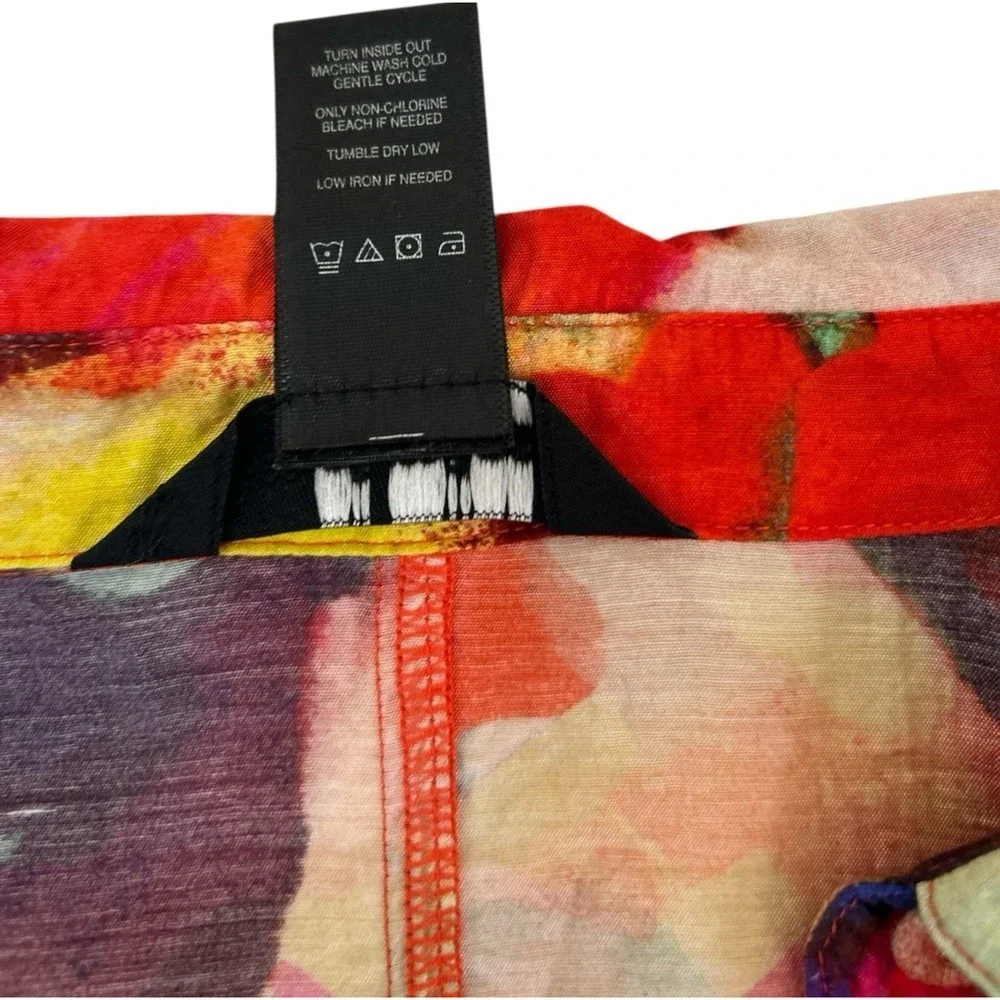 Ali Miles Top Multicolor Tunic Abstract Toggle Button Size 2X Lagenlook Artsy - Picture 9 of 9